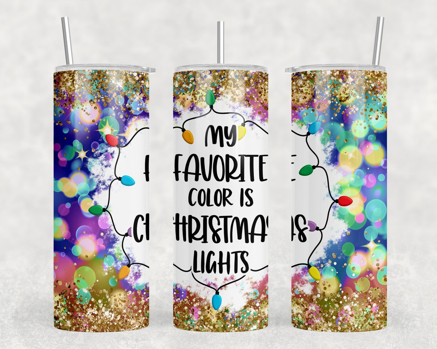 My Favorite Color Is Christmas Lights|Skinny Tumbler|Optional Bluetooth Speaker| Speaker Color Varies by Rowdy Ridge Co
