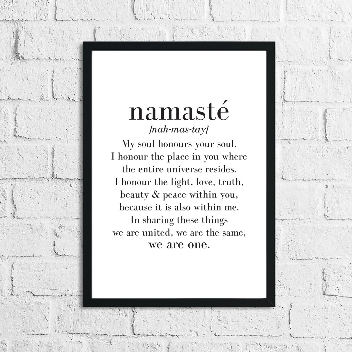 Namaste Definition Inspirational Wall Decor Quote Print by WinsterCreations™ Official Store