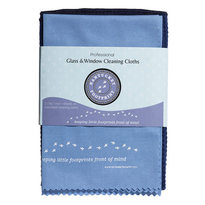 Microfiber Glass & Window Cleaning Cloths - 2 Cloths by Nantucket Spider & Nantucket Footprint
