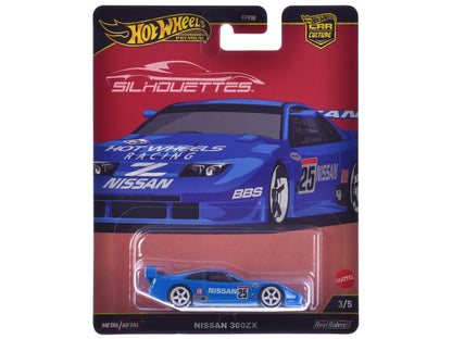 Nissan 300ZX #25 "Hot Wheels Racing" Blue "Silhouettes" Series Diecast Model Car by Hot Wheels  free shipping USA