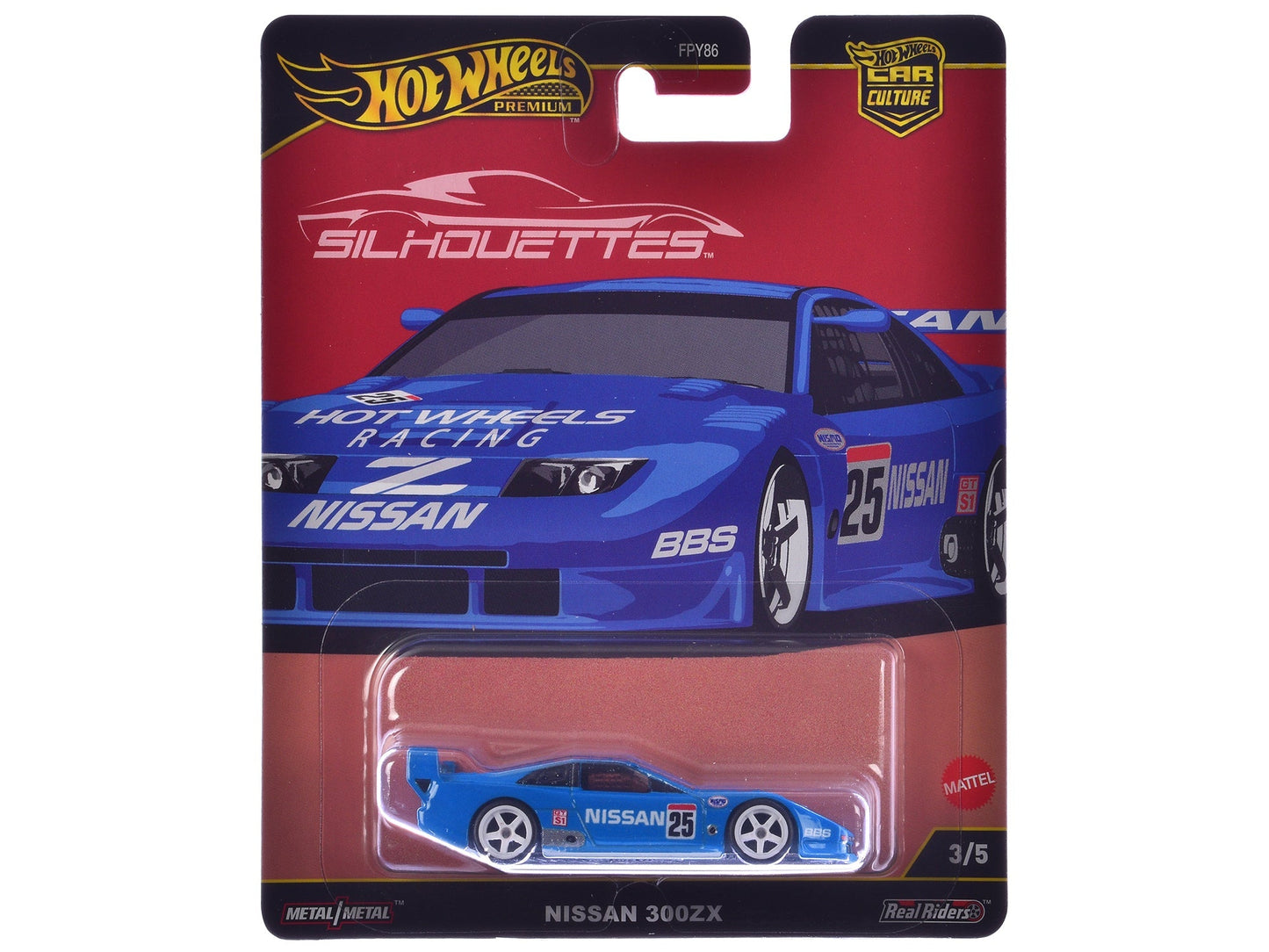 Nissan 300ZX #25 "Hot Wheels Racing" Blue "Silhouettes" Series Diecast Model Car by Hot Wheels  free shipping USA