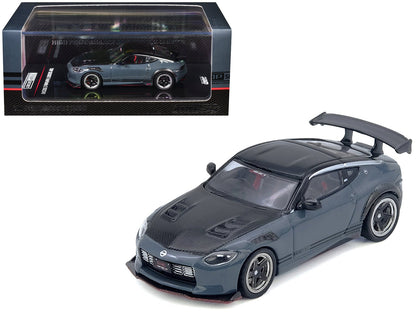 Nissan Fairlady Z "Top Secret" (RZ34) RHD (Right Hand Drive) Stealth Gray with Carbon Hood and Black Top 1/64 Diecast Model Car by Inno Models  free shipping USA