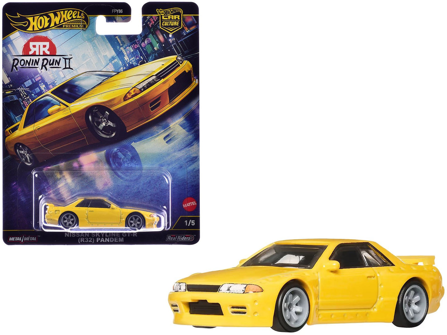 Nissan Skyline GT-R (R32) Pandem RHD (Right Hand Drive) Yellow "Ronin Run II" Series Diecast Model Car by Hot Wheels  free shipping USA