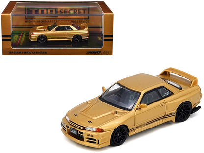 Nissan Skyline "Top Secret" BNR32 GT-R (650R) RHD (Right Hand Drive) Gold Metallic 1/64 Diecast Model Car by Inno Models  free shipping USA