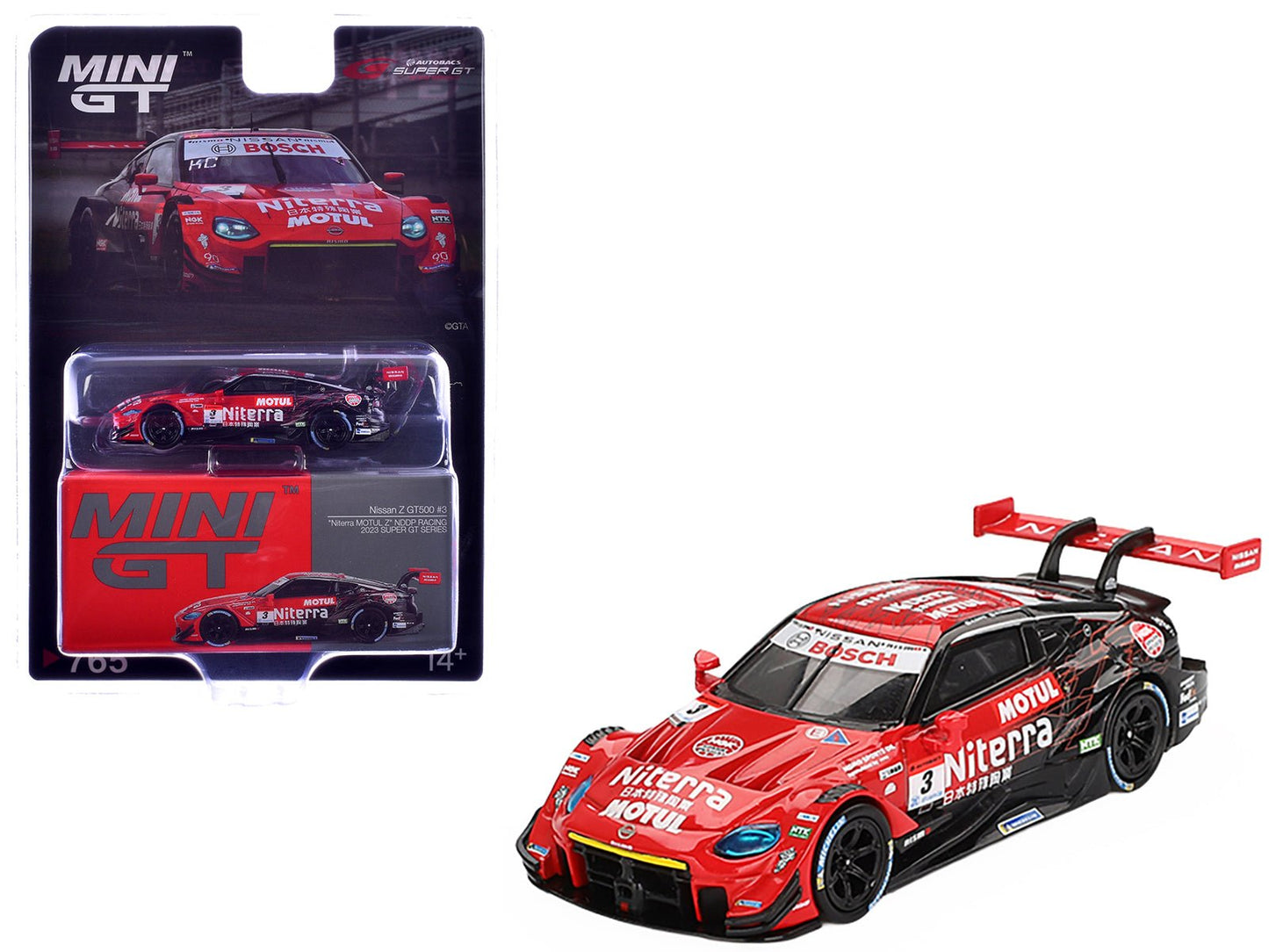 Nissan Z GT500 #3 Katsumasa Chiyo - Mitsunori Takaboshi "Niterra MOTUL Z - NDDP Racing" "Super GT Series" (2023) Limited Edition 1/64 Diecast Model Car by Mini GT  free shipping USA
