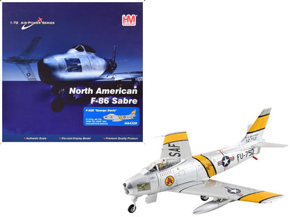 North American F-86E Sabre Fighter Aircraft "51-2752 Colonel George Andrew Davis Jr. 4th FIG 334th FIS" (1952) United States Air Force "Air Power Series" 1/72 Diecast Model by Hobby Master  free shipping USA