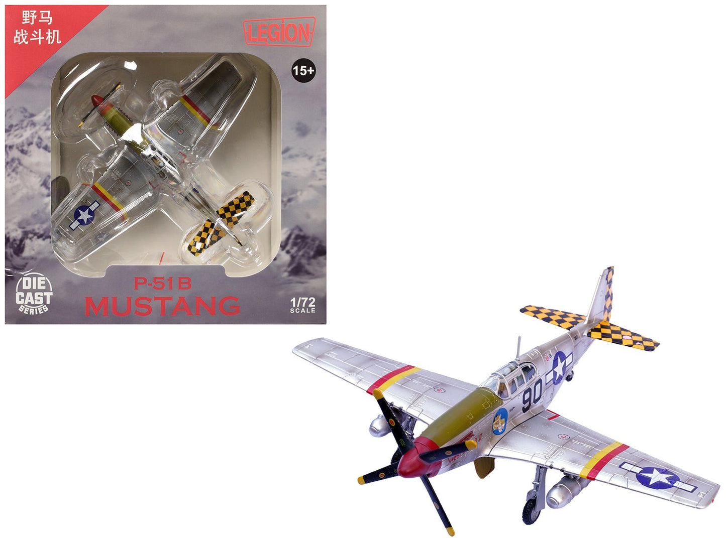 North American P-51B Mustang Aircraft "Sweet Clara II 319th Fighter Squadron 325th Fighter Group" (1944) United States Army Air Forces 1/72 Diecast Model Airplane by Legion  free shipping USA