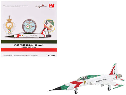 Northrop F-5E Tiger II Aircraft "#1 3-7099 IIAF Golden Crown" Imperial Iranian Air Force "Air Power Series" 1/72 Diecast Model by Hobby Master  free shipping USA