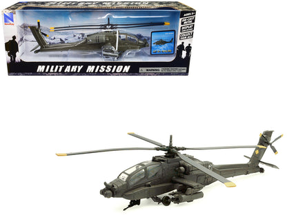 Boeing AH-64 Apache Attack Helicopter Olive Drab "United States Army" "Military Mission" Series 1/55 Diecast Model by New Ray  free shipping USA