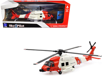 Sikorsky HH-60J Jayhawk Helicopter Red and White "United States Coast Guard" "Sky Pilot" Series 1/60 Diecast Model by New Ray  free shipping USA