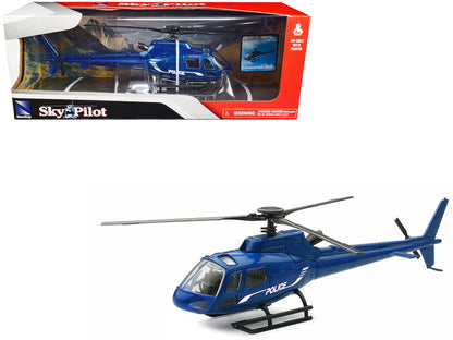 Eurocopter AS350 Helicopter Blue Metallic "Police" "Sky Pilot" Series 1/43 Diecast Model by New Ray  free shipping USA