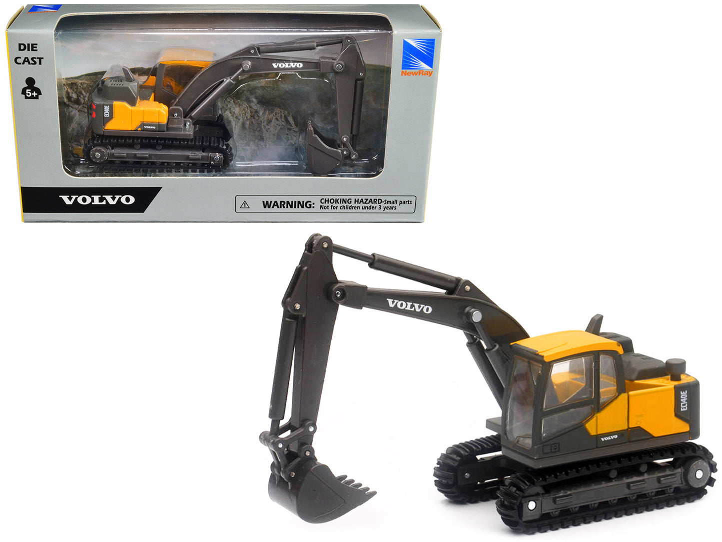 Volvo EC140E Track-Type Excavator Yellow Diecast Model by New Ray  free shipping USA