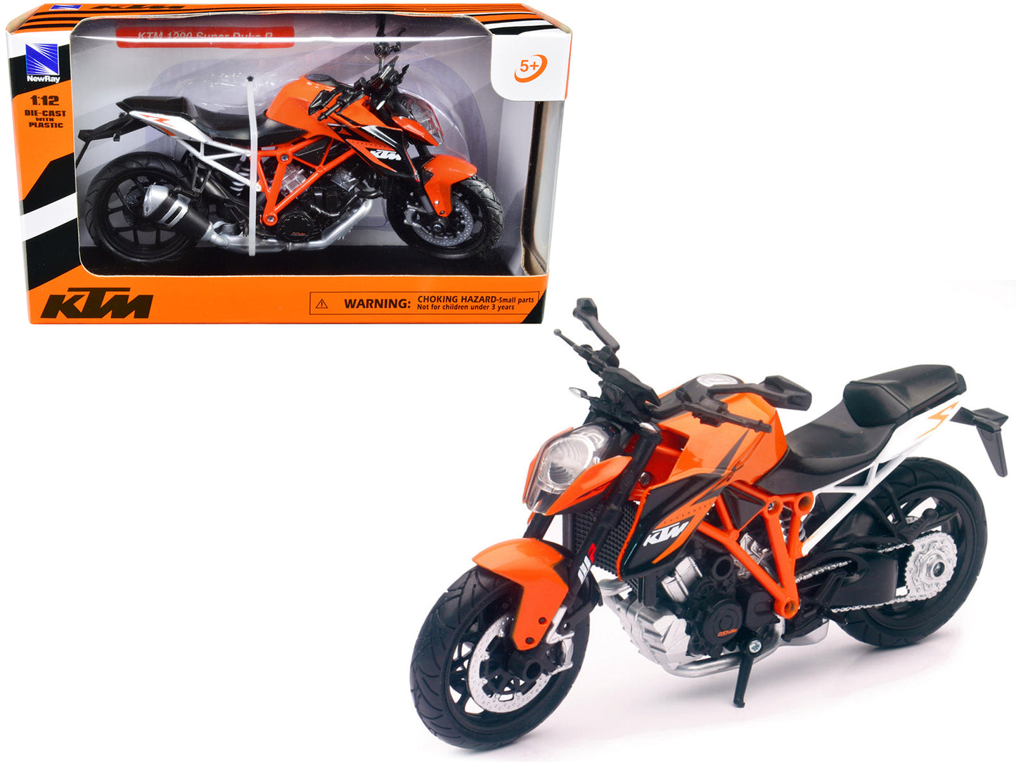 KTM 1290 Super Duke R Motorcycle Orange 1/12 Diecast Model by New Ray  free shipping USA