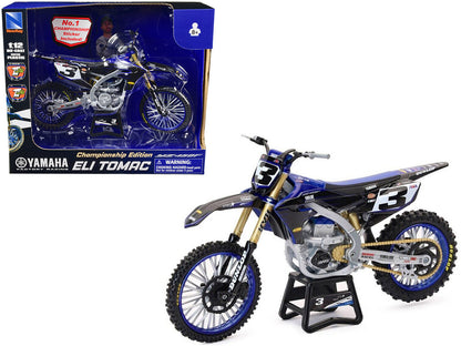 Yamaha YZ450F Championship Edition Motorcycle #3 Eli Tomac "Yamaha Factory Racing" 1/12 Diecast Model by New Ray  free shipping USA