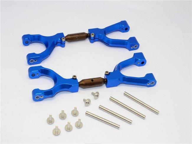 GPM SPRING STEEL ALUMINUM F/R ADJUSTABLE UPPER ARMS TRAXXAS X-MAXX 4X4 BLUE