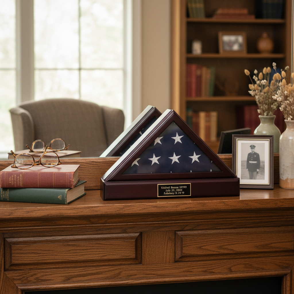 American Made Flag And Pedestal Display case-Size 4'x6'