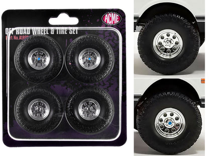 "Offroad" 35" Mag Wheel and Tire Set of 4 pieces from 1971 Chevrolet K5 Blazer for 1/18 Scale Models by ACME  free shipping USA