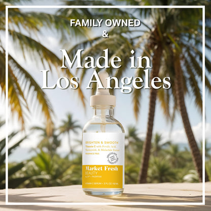 Market Fresh Beauty Vitamin C Serum with Ferulic Acid, Niacinamide, & Malachite Extract | Brighten & Smooth | Fragrance-Free | 2 fl oz by  Los Angeles Brands