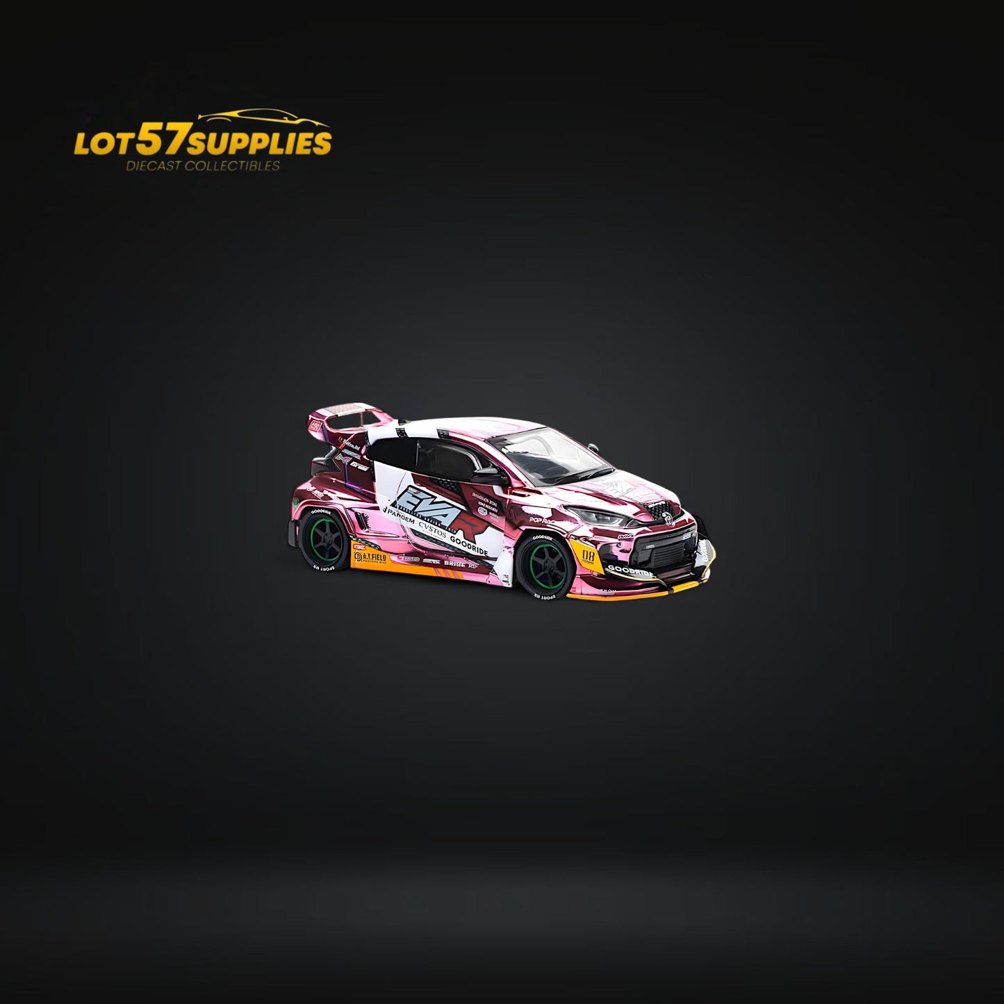 (Pre-Order) PopRace Toyota GR YARIS - Pink EVA RT PRODUCTION MODEL 
CUSTOM TYPE-08 GOODRIDE 1:64 PR640220