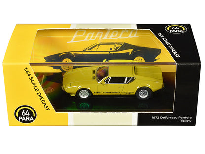 1972 De Tomaso Pantera Yellow 1/64 Diecast Model Car by Paragon Models  free shipping USA