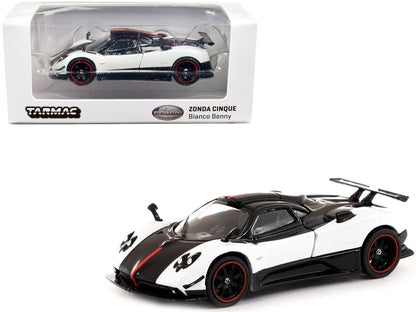 Pagani Zonda Cinque Bianco Benny White and Black "Global64" Series 1/64 Diecast Model Car by Tarmac Works  free shipping USA