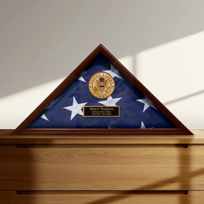Personalized Cherry Flag Case Gift for Army Soldier - Made in USA