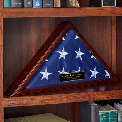 Flag Connections Flag Case for American Veteran Burial Flag Cherry Finish 5' x 9.5' flag