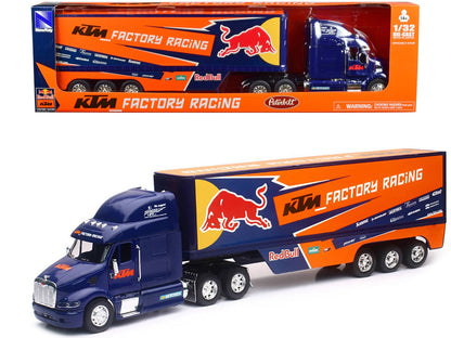 Peterbilt 387 Truck Dark Blue "Red Bull - KTM Factory Racing" 1/32 Diecast Model by New Ray  free shipping USA