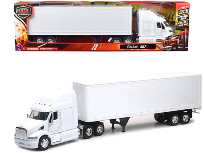 Peterbilt 387 Truck with Dry Goods Trailer White "Long Haul Truckers" Series 1/32 Diecast Model by New Ray  free shipping USA
