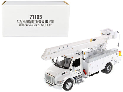 Peterbilt 536 Truck with Altec AA55 Aerial Service Body White "Transport Series" 1/32 Diecast Model by Diecast Masters  free shipping USA