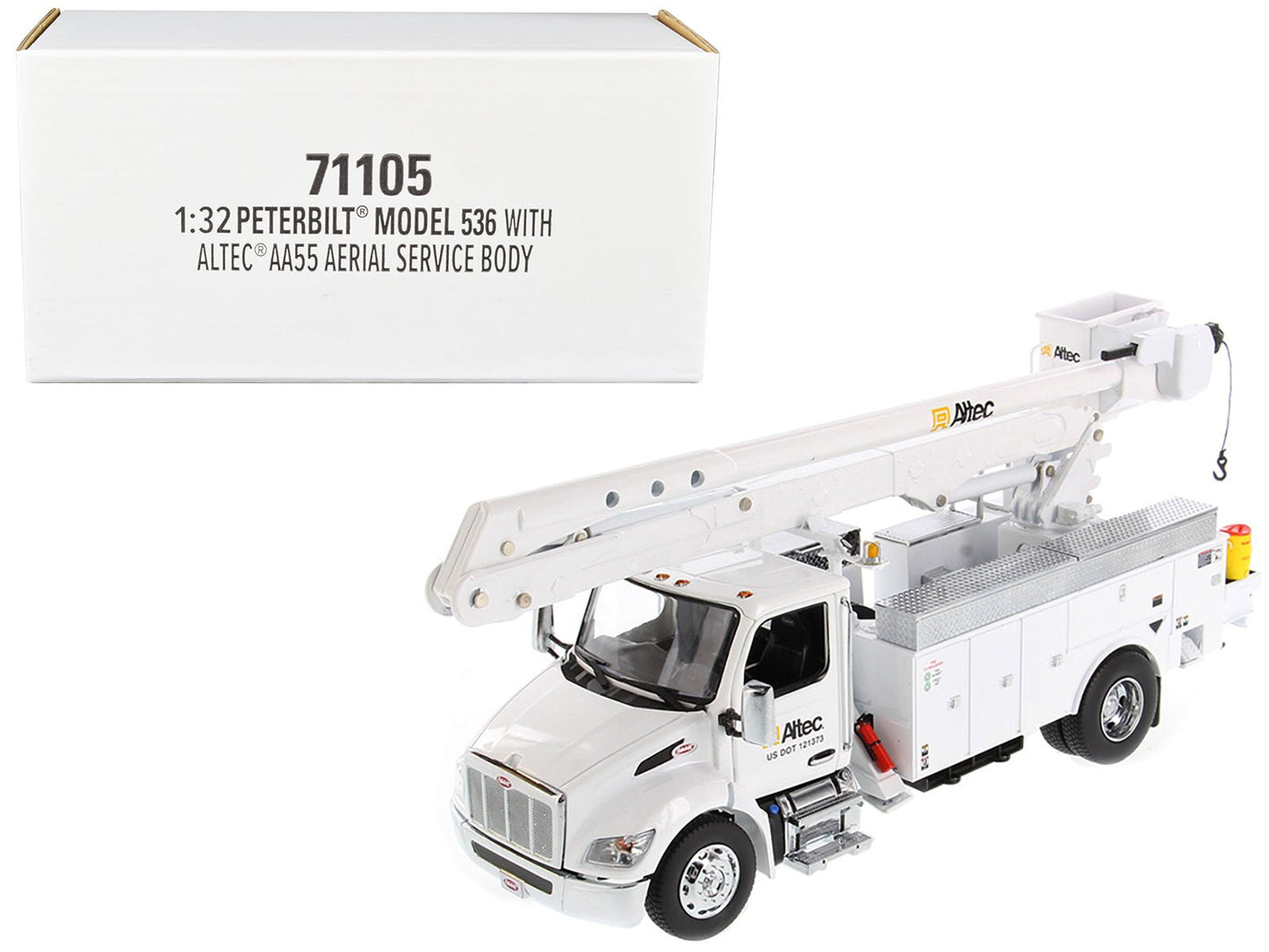 Peterbilt 536 Truck with Altec AA55 Aerial Service Body White "Transport Series" 1/32 Diecast Model by Diecast Masters  free shipping USA