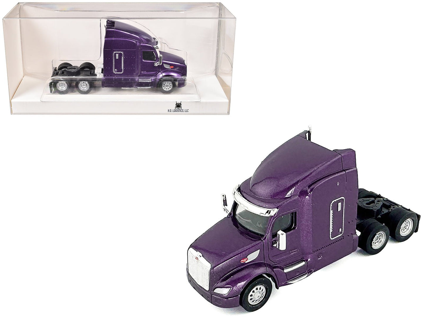 Peterbilt 579 Sleeper Cab Purple Metallic 1/87 (HO) Plastic Model Car by HO Logistics  free shipping USA