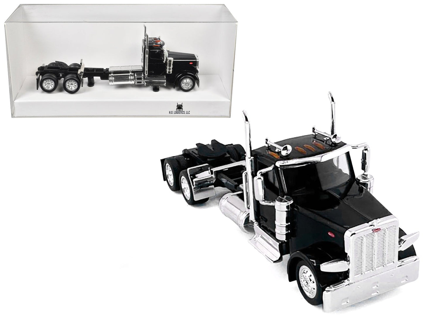Peterbilt 589 2-Axel Day Cab Black 1/87 (HO) Plastic Model Car by HO Logistics  free shipping USA