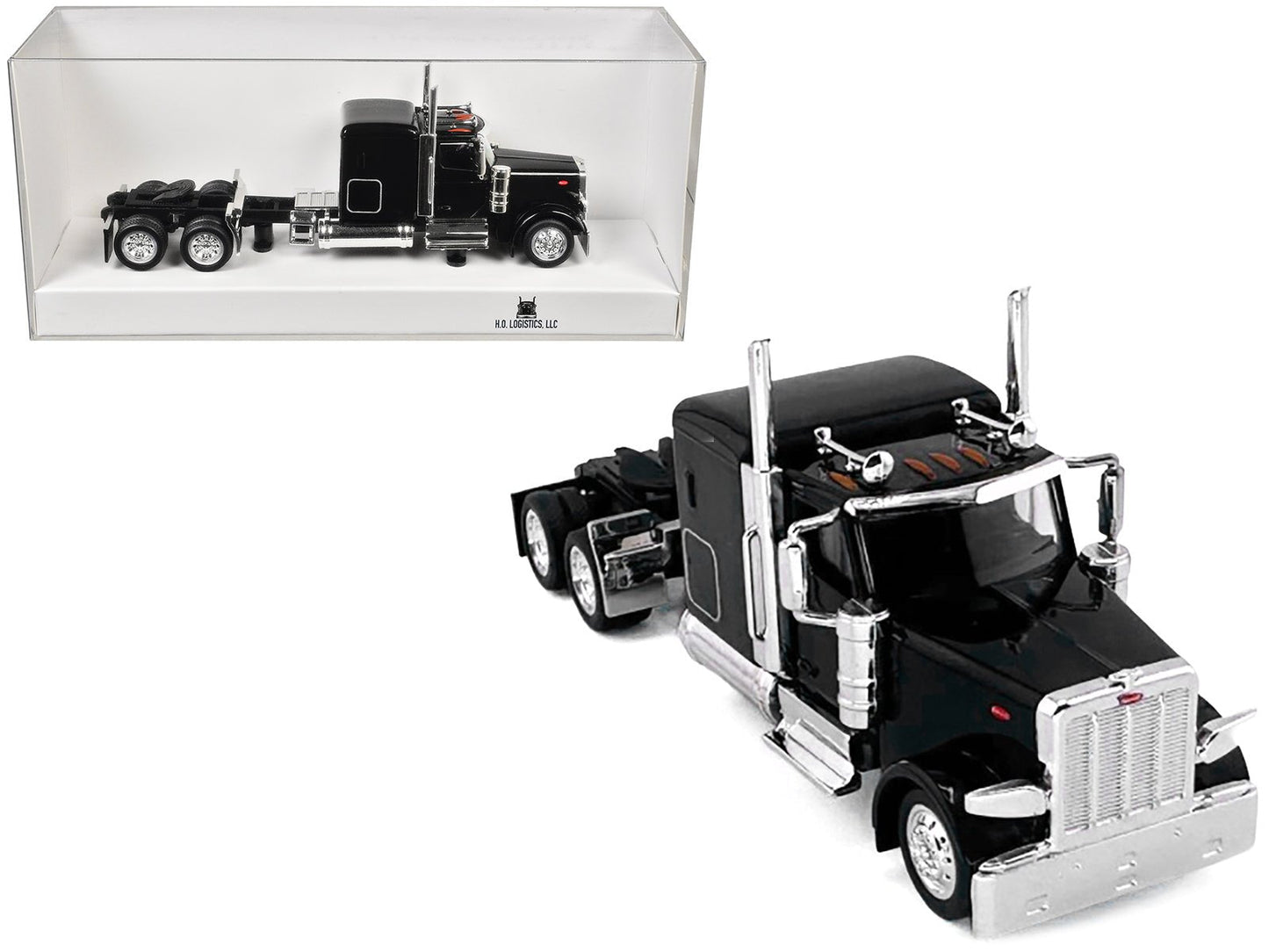 Peterbilt 589 Truck with 72 Inch Sleeper Black 1/87 (HO) Plastic Model Car by HO Logistics  free shipping USA