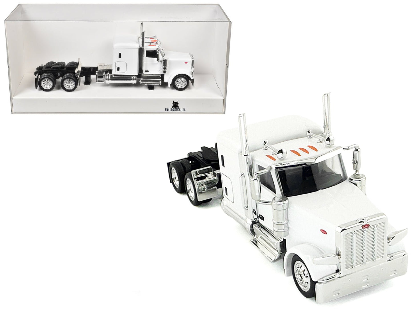 Peterbilt 589 Truck with 72 Inch Sleeper White 1/87 (HO) Plastic Model Car by HO Logistics  free shipping USA