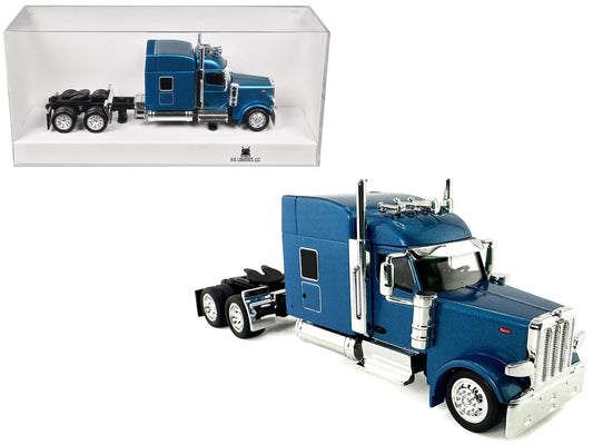 Peterbilt 589 with Stand Up Sleeper Cab Blue Metallic 1/87 (HO) Plastic Model Car by HO Logistics  free shipping USA