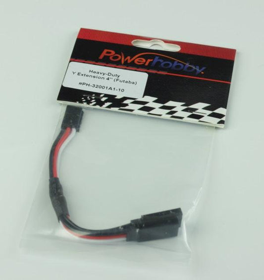 Powerhobby 4" Heavy Duty Y Servo Extension / Harness Futaba Connector