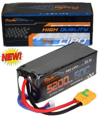 Powerhobby 6S 22.2V 5200mAh 50C Lipo Battery w XT90 Plug Soft Case