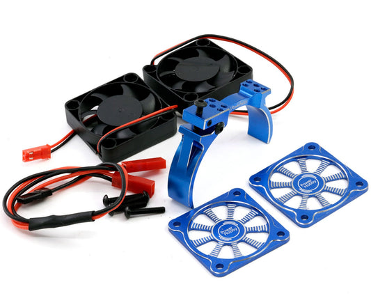 Powerhobby Aluminum Dual High Speed Cooling Fans Blue FOR 1/5 Motor