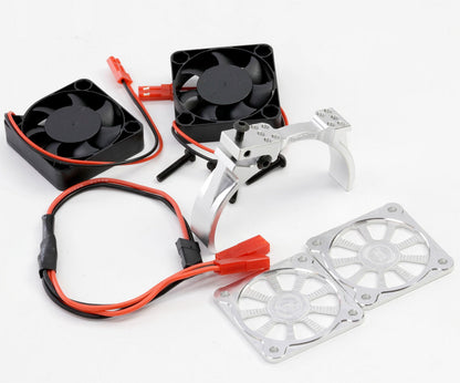 Powerhobby Aluminum Dual High Speed Cooling Fans Blue FOR 1/5 Motor