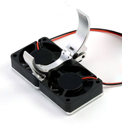 Powerhobby Aluminum Dual High Speed Cooling Fans Blue FOR 1/5 Motor
