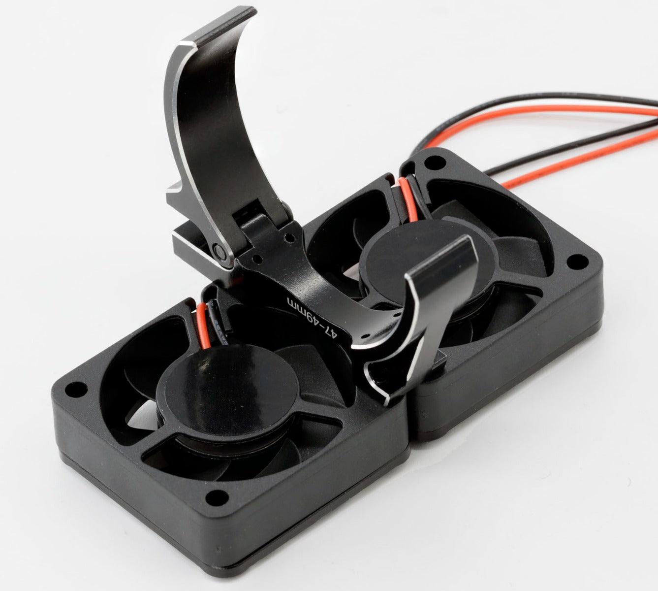Powerhobby 1/8 Aluminum Heatsink 40mm Dual High Speed Cooling Fans w/Cover Black
