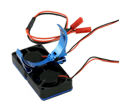 Powerhobby 1/8 Aluminum Heatsink 40mm Dual High Speed Cooling Fans w/Cover Blue