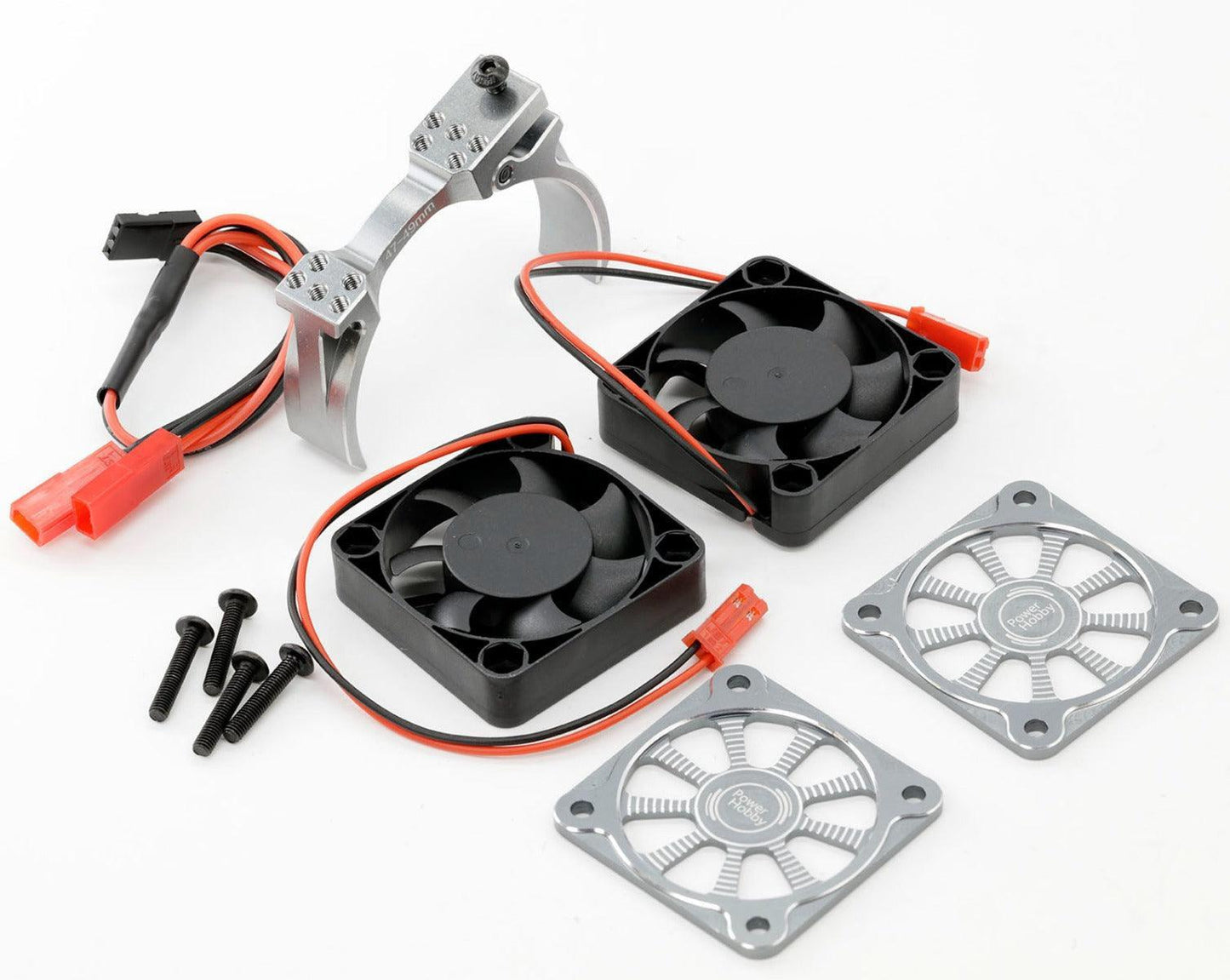 Powerhobby 1/8 Aluminum Heatsink 40mm Dual High Speed Cooling Fans Cover Gunmetal