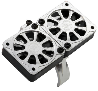 Powerhobby 1/8 Aluminum Heatsink 40mm Dual High Speed Cooling Fans w/Cover Silver