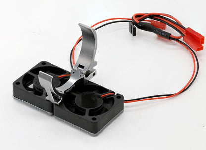 Powerhobby 1/10 Aluminum Heatsink Mount 30mm Twin Turbo Cooling Fans 28K Gunmetal
