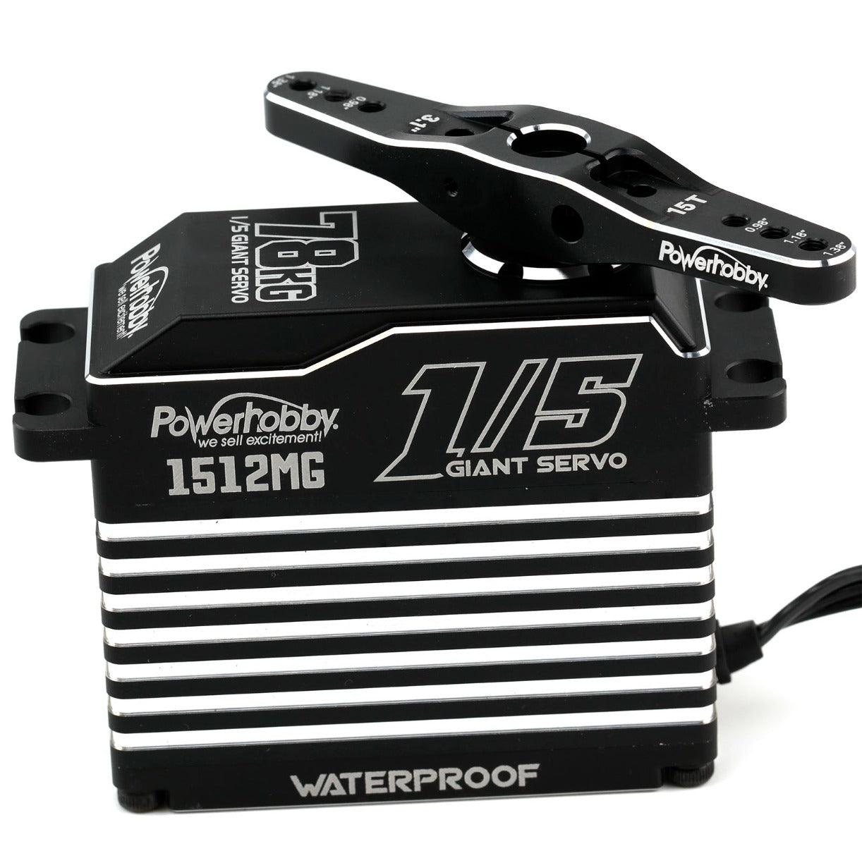 Powerhobby 1512MG 1/5 Aluminum Waterproof High Speed / Torque Brushless Servo