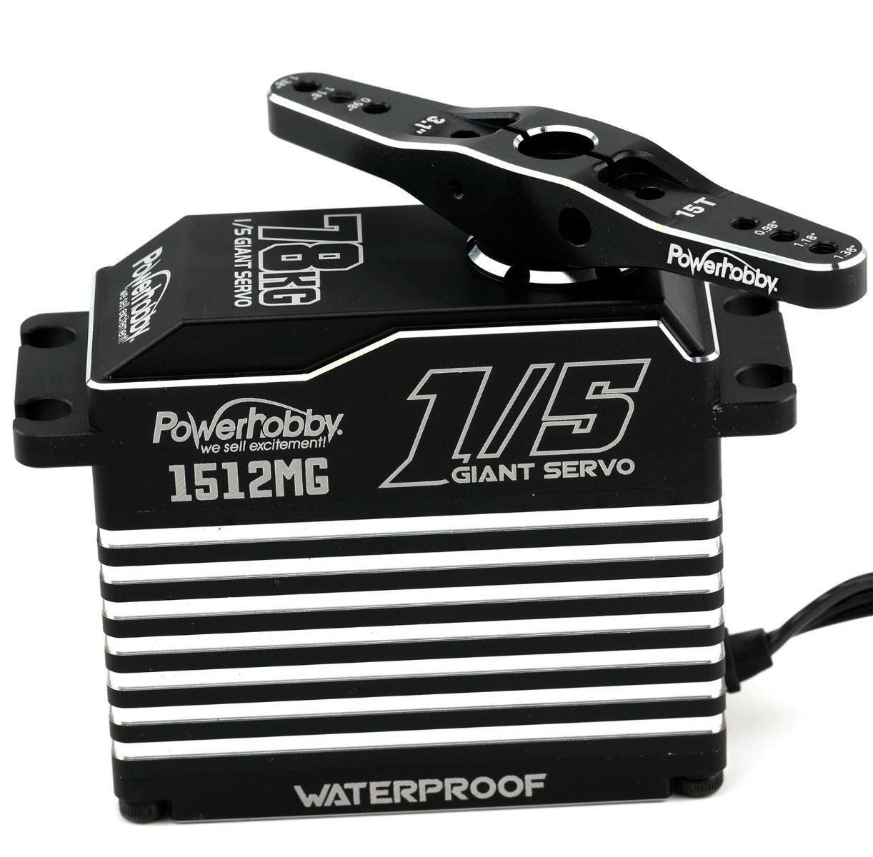Powerhobby 1512MG 1/5 Aluminum Waterproof High Speed / Torque Brushless Servo