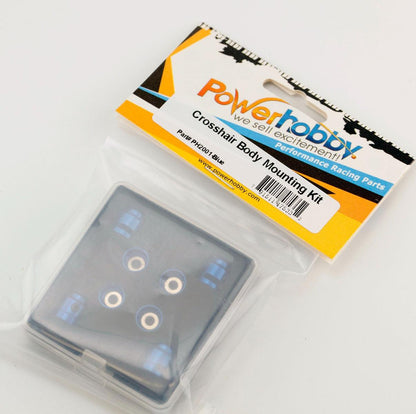 Powerhobby Crosshair Magnetic Body Mount / Mounting Kit 1/10 On Road Car Blue