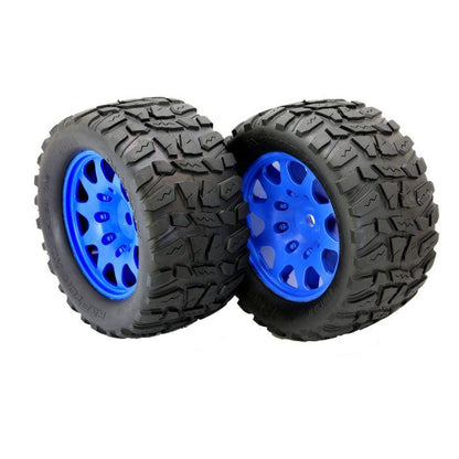 Powerhobby SCORPION XL Belted Tires Viper Wheels 4 Arrma Kraton OUTCAST 8S BLUE